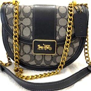 Coach Alie Saddlebag crossbody in Signature Jacquard print and calf leather NWOT